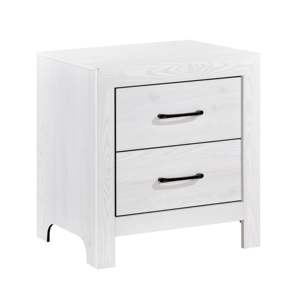 DB Modern White Finish 1pc <b>Nightstand</b> with 2x Drawers Solid Wood Bedroom Furniture European Antique Design for Hospital Use - Product Image 3