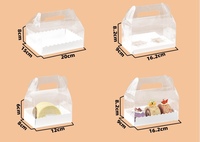 Boîte à Gâteau Transparente avec Poignée, Rouleau de Serviette, Emballage de Gâteau Roulé, Boîtes Claires pour Mousse et Desserts, Boîte Suisse