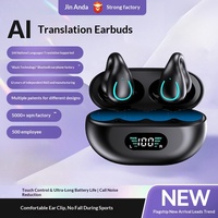 Earbud TWS Custom 5.3 Penjualan Terlaris Olahraga Peredam Kebisingan Model Jepit IPX7 Tahan Air AAC Layar Digital Daya Tahan Baterai 5-10 Jam
