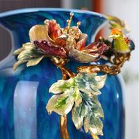 Vase en verre émaillé en gros, pièces décoratives de luxe léger, salon, table à manger, meuble TV, art déco, décoration intérieure, Diwali
