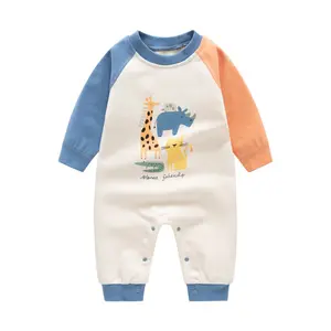 Winter New Born Baby Unisex Printing Pajamas Toddler Girls Simple Jacquard Romper Infant Boy Warm Cotton Clothes
