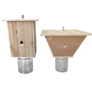 ODM OEM Customized Cabin Style Carpenter Pinewood Pine Wooden Pollen Wood Bee Traps