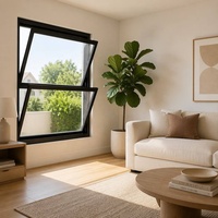 Fenêtre commerciale double à battants en aluminium, double vitrage, ouvrable des deux côtés, pour immeuble d'appartements