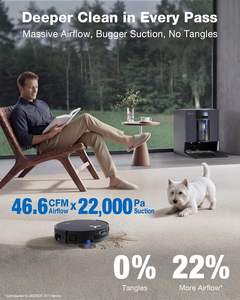หุ่นยนต์ดูดฝุ่นอัจฉริยะ Ecovacs X12 Pro Omicyclone รุ่นปี 2026 พร้อมระบบทำความสะอาดตัวเองอัตโนมัติ LDS แบบไร้สาย สำหรับดูดฝุ่นและถูพื้น - Product Image 5