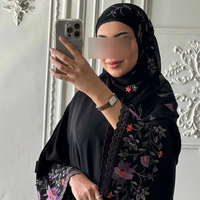 Nouvelle Abaya Noire Style 2026 pour Femme Musulmane, Robe Simple avec Broderie Florale