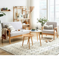 En gros Canapé En Bois Rembourré Rentable Salle À Manger Fauteuil Lin Chaise Canapé Ensemble Meubles Pour Salon