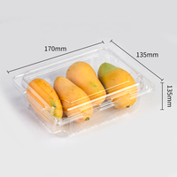 Contenants à clapet transparents en PET de qualité alimentaire, recyclables, pour la présentation de fruits (mangues)