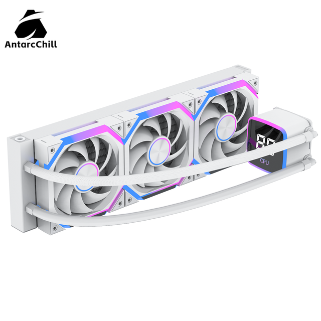 AntarcChill 360mm CPU Liquid Cooler Digital Temperature Monitor Pump Head Multi Socket Mount Kit for Workstation Gaming PC