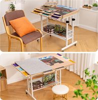 Plateau de puzzle pliable de 2000 pièces avec réglage en hauteur, table de puzzle avec 2 housses en feutre et 8 tiroirs/trays de tri