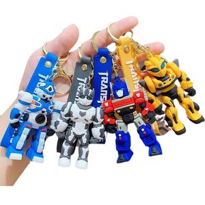 3D American Movies Optimus Primes Personaje de dibujos animados suave llaveros de goma de PVC suave Bumblebeed llavero - Product Image 1