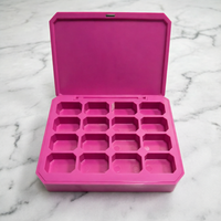 Palette carrée portable en ABS vide pour gel, revêtement UV, personnalisable, pour nail art DIY, cosmétiques et maquillage, boîte de recharge en gros