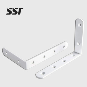 Support en L brossé 5x3 pouces (env. 12.7x7.6 cm) pour étagères Support d'étagère robuste Support d'angle en acier inoxydable pour bois - Product Image 1