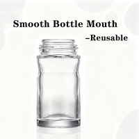 Bouteille anti-transpirant vide de 50ml en verre de forme unique personnalisée Bouteilles de déodorant à bille roulante Bouteilles à bille roulante avec couvercle en plastique