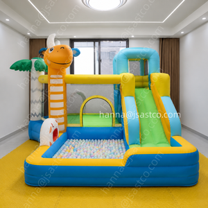Château gonflable à thème dinosaure avec toboggan, piscine à balles, pour intérieur et extérieur, maison de jeu pour enfants, fête dans la cour, jouet gonflable - Product Image 1