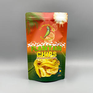 Sacs en plastique PE de qualité alimentaire à fond plat avec fermeture éclair, imprimés par gravure avec logo personnalisé, réutilisables et scellés pour aliments pour bébés, aliments pour animaux, chips de banane, conserves - Product Image 1