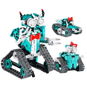 Dual-Mode Remote Control Programming Robot Building Blocks With 3 Shapes Technical Model Assemble Bricks Kids Programming toys