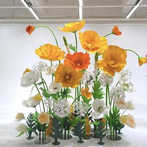 Fleurs d'art en papier d'<span class=keywords><strong>hibiscus</strong></span> géant fabriquées à la main sur mesure pour mariages fiançailles remises de diplôme; toile de fond de scène d'événement festif - Product Image 6