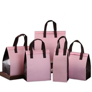 Custom Printed Logo Thermal Insulated Lunch Food Delivery Bag Non-Woven Cooler Bag for Takeaway Keep Warm Shopping Bags - Product Image 1