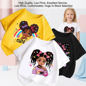<span class=keywords><strong>T</strong></span>-<span class=keywords><strong>shirt</strong></span> per bambini con stampa di ragazze carine, top estivi casual con scollo rotondo e maniche corte per ragazze, abbigliamento per bambini - Product Image 1