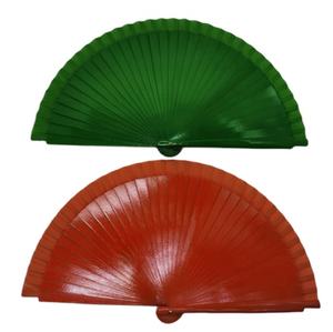 Abanico Plegable de Madera Tallada en Color Sólido Personalizado, Diseño de Tela Impresa Colorida, Abanicos de Mano - Product Image 4