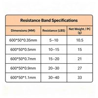 LEECORK Juego de 5 Bandas de Resistencia de Látex Profesionales de Alta Resistencia para Pilates, Fisioterapia y Yoga - Ecológicas