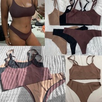Conjunto de Bralette de fabricante de sujetadores de alta calidad Sostenes Sin Costura Tanga Conjunto de sujetador y bragas sin aros Ropa interior de mujer