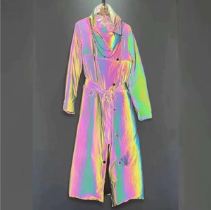 Regenboog Zilver Glanzende Reflecterende Security Fiets Outdoor Jas Kledingstuk Kleding Waarschuwing Sport Wear Voor Podium Modeshow - Product Image 1