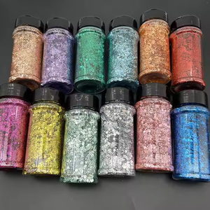 Vente en gros 2025 New Gold PET Mixed Bulk Holographic Chunky Glitter Nail Powder Craft Supplies Tumbler quantité minimale de commande 1kg - Product Image 1