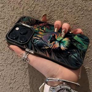 <span class=keywords><strong>Lion</strong></span> coloré Photo impression plaqué <span class=keywords><strong>argent</strong></span> clé TPU PC étui de téléphone portable pour Iphone 8 X Xr Xs 11 12 13 14 15 16 17 Pro Max - Product Image 4