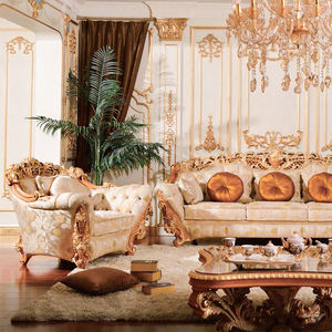 أريكة متعددة الأشخاص كلاسيكية كلاسيكية كلاسيكية منحوتة فيلا منحوتة فخمة لغرفة المعيشة بتصميم عصري مملوء بالإسفنج - Product Image 3