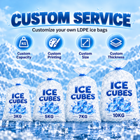 Sac à glace en LDPE épaissi, résistant aux fuites, capacité de charge de 3 kg à 10 kg, pour vente en gros aux détaillants et aux commerçants de boissons (ODM/OEM)