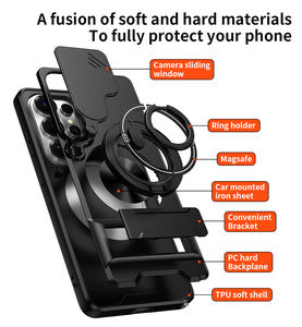 Étuis de téléphone magnétiques avec support anneau pour Samsung Galaxy S26 S25 S24 S23 S22 S21 S20 <span class=keywords><strong>Ultra</strong></span> S26 Plus FE Edge, coque rotative à 360° - Product Image 3