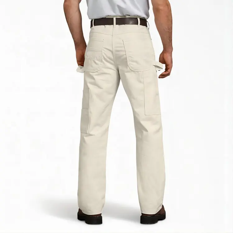 Pasokan pabrik celana pelukis tukang kayu lutut ganda lurus twill 100% katun kualitas tinggi untuk pria pakaian kerja