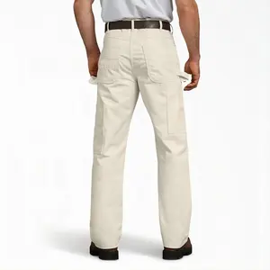 Suministro de fábrica de alta calidad 100% sarga de algodón recto doble rodilla carpintero pintor pantalones para hombres ropa de trabajo