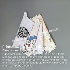 Paños de Limpieza Industriales, Paños de Algodón Blancos Impresos, Paños de Limpieza de Algodón de Alta Calidad a Precio Accesible, 100% Algodón Blanco - Product Image 2