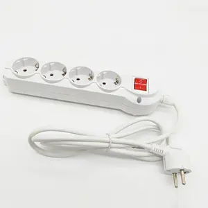 1.5 metre Extension Lead 4 Way Type E/F Schuko Sockets with EU plug