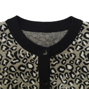 Mode Léopard <span class=keywords><strong>Camel</strong></span> Tricots à Simple Boutonnage Cachemire Pulls Lâche Cardigan Pour Les Femmes - Product Image 3