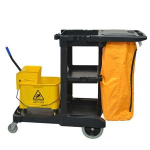 Janitor Cart Set for Hotel Use Cleaning <b>Trolley</b> Utility Cart Set - Product Image 3
