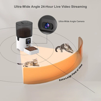 Distributeur automatique de mangeoire pour chat de nouvelle conception avec caméra à objectif Ultra-grand Angle Audio bidirectionnel 2.4G 6L Smart APP Pet Feeding Schedule
