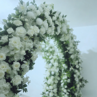 Arche de fleurs artificielles de luxe personnalisée blanche et verte, 6 pieds, 8 pieds, pour mariage, anniversaire, baby shower, décoration de fête, rose, pivoine