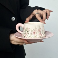 Set Cangkir Kopi atau Teh Keramik Christian Art Gifts untuk Wanita, Desain Bunga Watercolour Rejoice, Set Cangkir Ayat Alkitab, Dikemas dalam Kotak