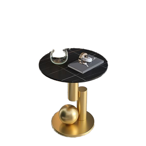 Trang chủ Văn phòng phòng khách sang trọng hiện đại tối giản vàng đen kim loại đá phiến Bàn cà phê - Product Image 2