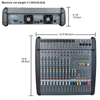 Amplificateur professionnel OEM DMX1400 1000W *2 haute puissance 14 canaux, mixeur audio DJ karaoké avec amplificateur
