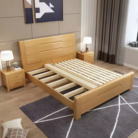 Meubles de chambre à coucher de style moderne nordique Offre Spéciale Lit en bois King Size pour couples JY-B155