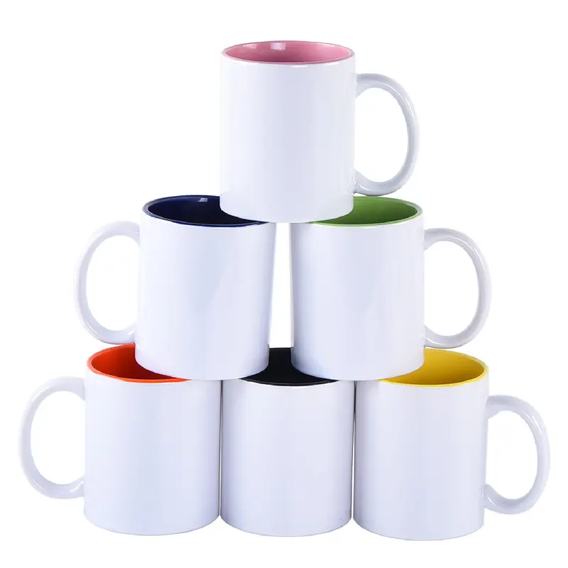 Tasses à café personnalisées pour Sublimation, livraison gratuite, 11oz, deux couleurs, en céramique