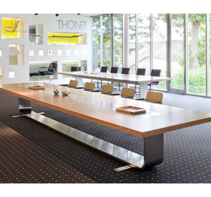 Bureau de salle de réunion moderne en pierre artificielle avec plateau en marbre véritable et pieds en acier inoxydable pour la maison, le bureau, l'école, l'hôpital - Product Image 3