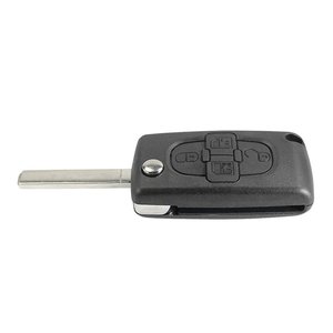 Custodia per chiave intelligente con batteria a 4 pulsanti con lama VA2 telecomando per Peugeot 207 107 106 206 407 806 senza Transponder nel caso