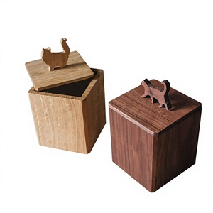 Pot à miel en bois rond avec couvercle à clapet, fait main, compatible lave-vaisselle, récipient alimentaire pour la cuisine et la salle à manger - Product Image 3