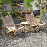 Fauteuil à bascule moderne et durable Carefree pour adultes, chaise longue en rotin inclinable manuellement avec coussins, pour hôtel, parc, école, usage extérieur