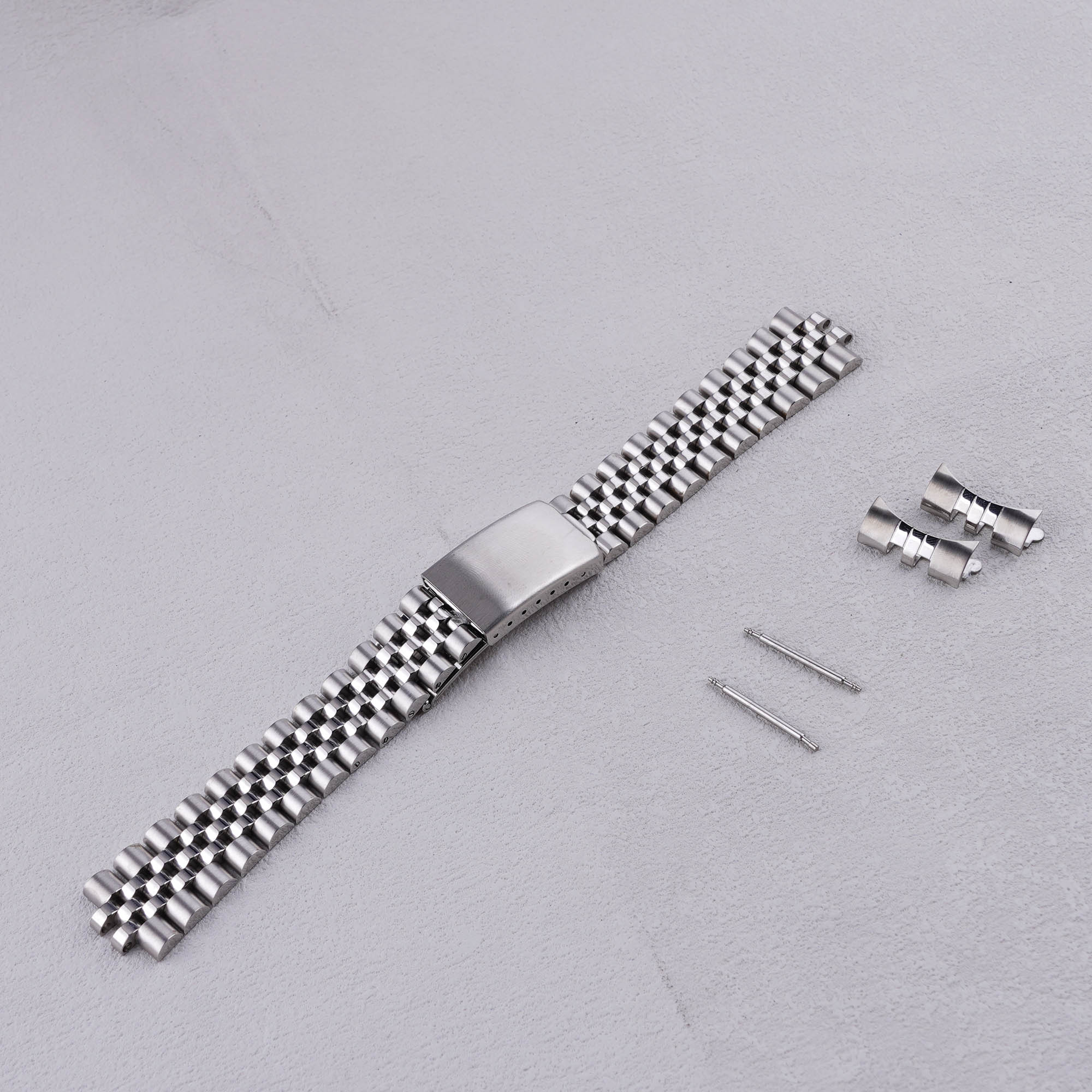 US Stock TAX FREE for Rolex Datejust 20mm Silver Jubilee 316L Steel Hollow Curved End Luxury Watch Band Strap Bracelet